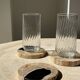 Set of 3 fossilized wood coasters (clear)