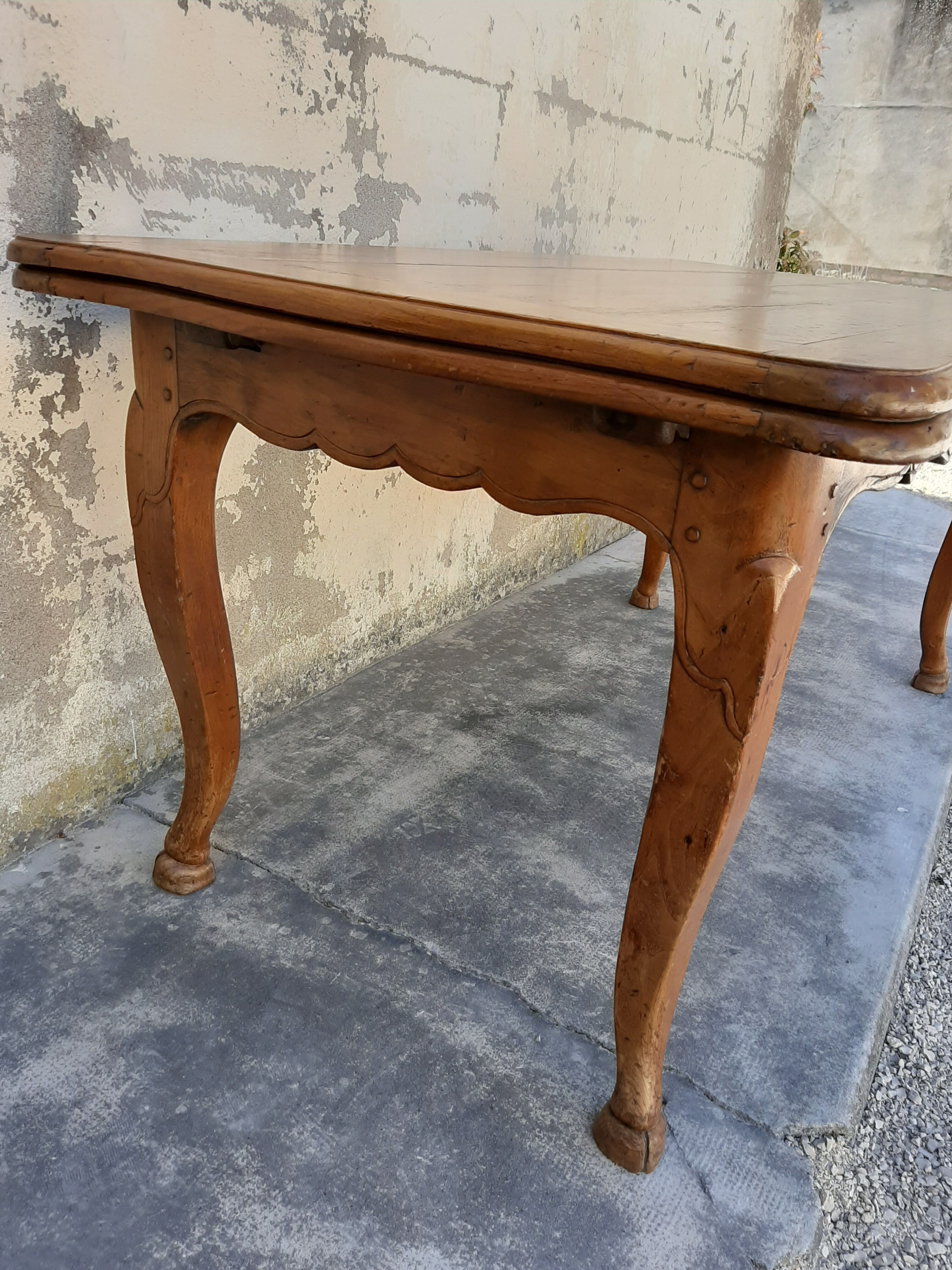 Table de ferme Louis XV en merisier 1900 pied de biche - 2m65