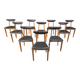 Mid-century Belgian dining chairs, set of 10, 1960s