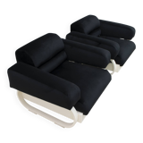 Pair of Mid-Century Modern Italian Velvet Armchairs, 1960s