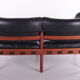 Vintage black leather 2 seater sofa by Sven Ellekaer for Coja, 1960s