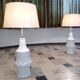 Large bisque porcelain table lamps from Kaiser, Germany 1960s, Set of 2