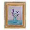 Painting depicting a bouquet of lavender flowers