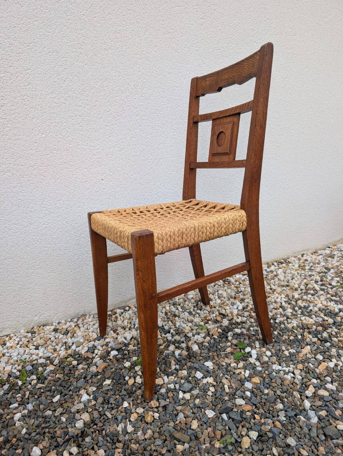 4 chairs from the 1950s attributed to Audoux & Minet.