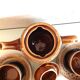 Hawaiian decor coffee service from the Sarreguemines faience factories / vintage 60s-70s