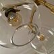 Five-globe brass chandelier by Hans-Agne Jakobsson
