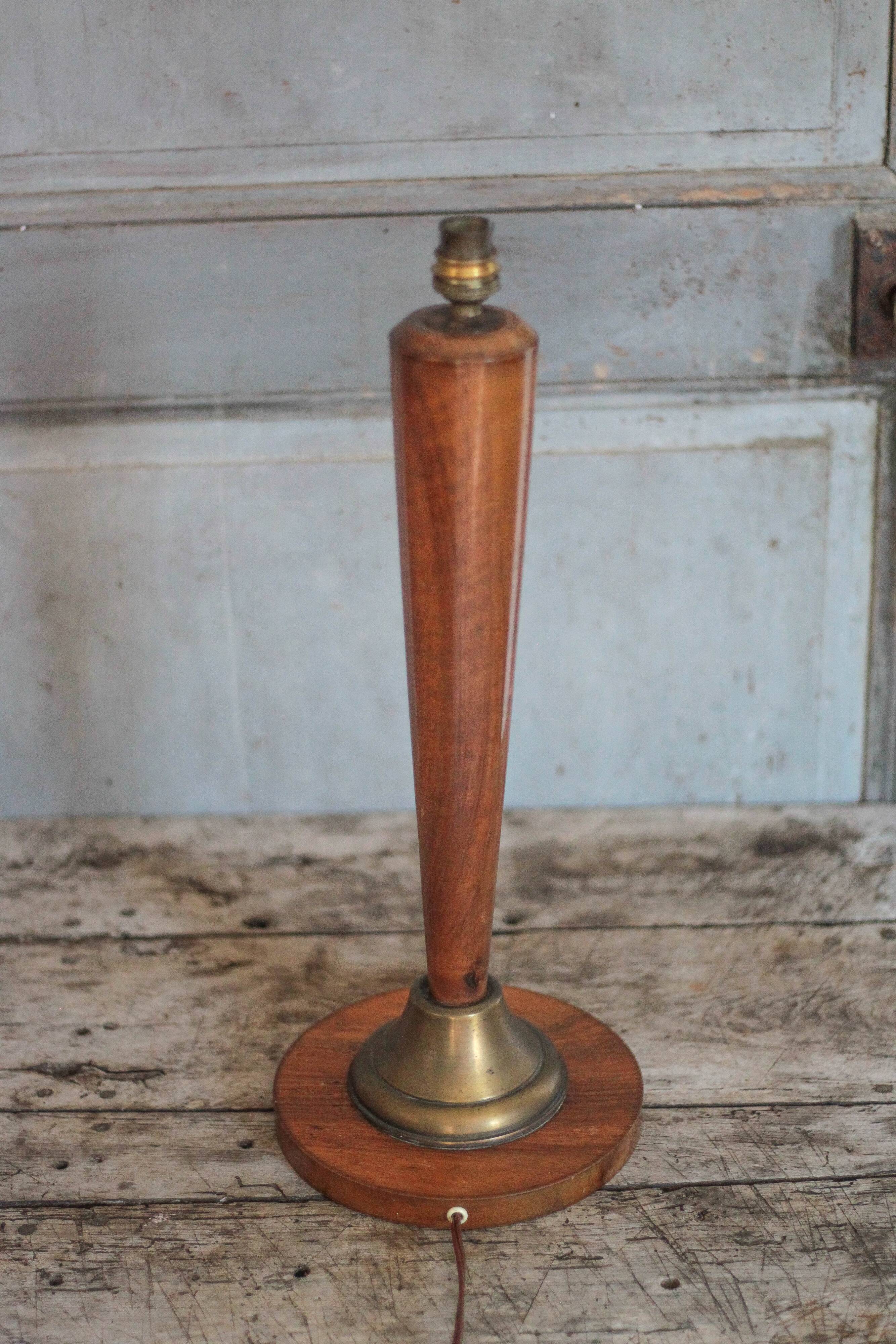 Art deco wooden lamp base, vintage wooden lamp, table lamp