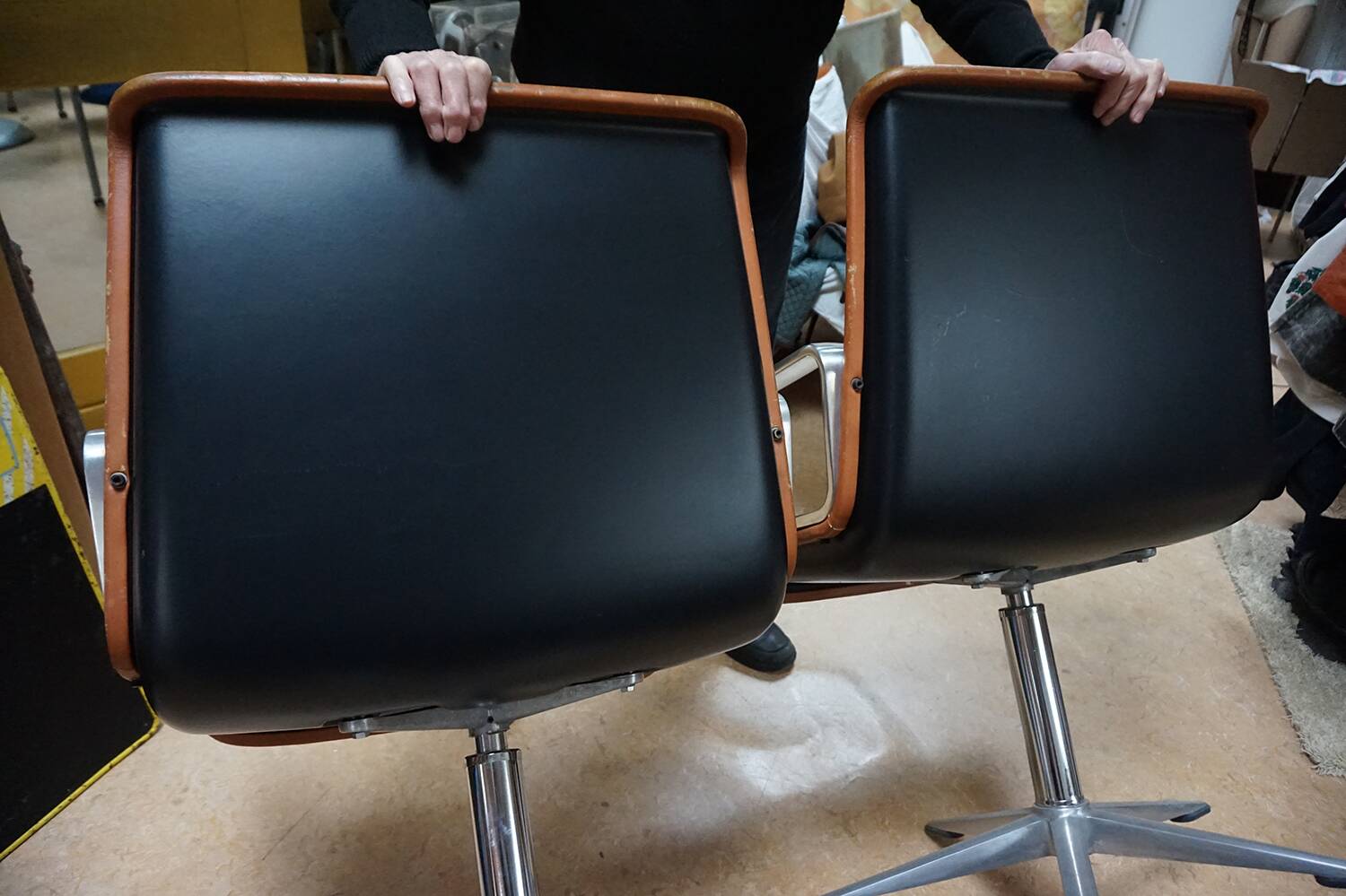 Cognac leather armchair by Delta 2000 for Wilkhahn, Germany, 1960s