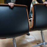 Cognac leather armchair by Delta 2000 for Wilkhahn, Germany, 1960s