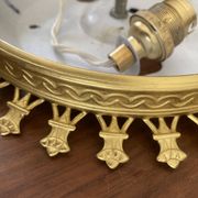Plafonnier vintage verre taillé et métal doré