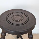 Tabouret/porte plante tripode bois tourné