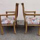 Set of four reupholstered Directoire period armchairs.