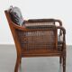 Vintage 1970s Design Armchair Made of Wood, Leather, and Webbing