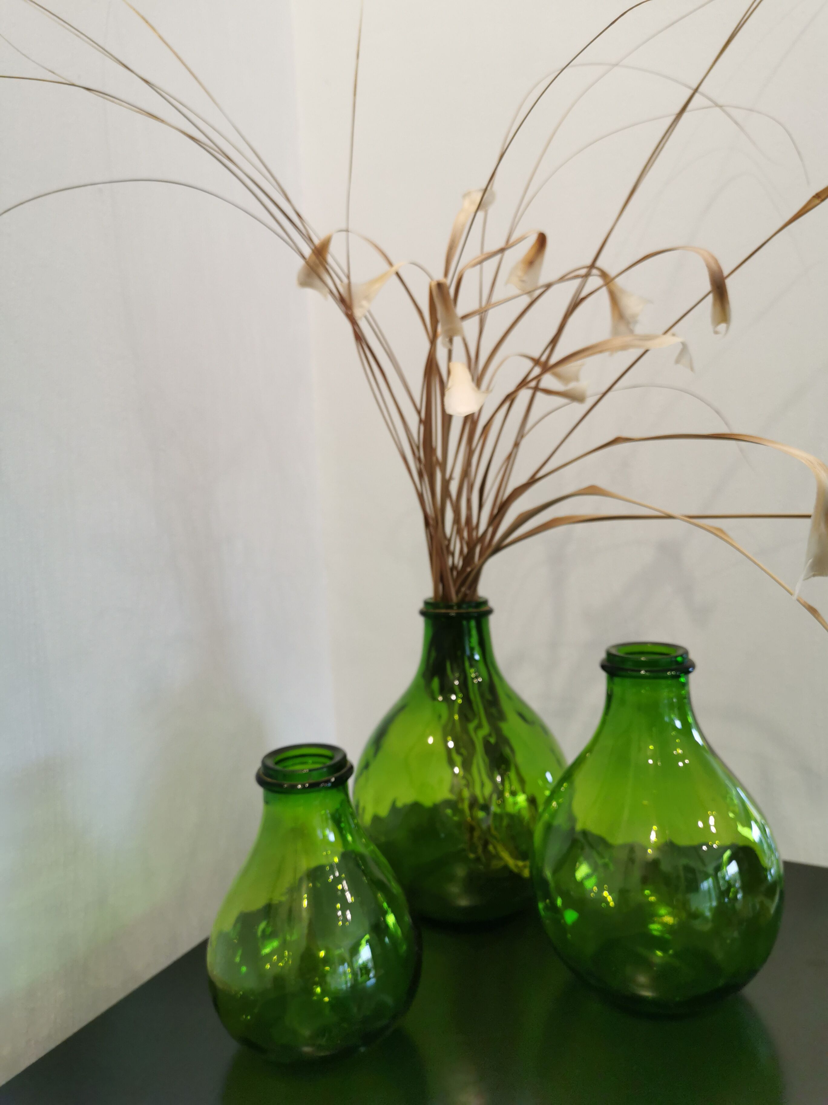 3 pressed glass jars from Italy