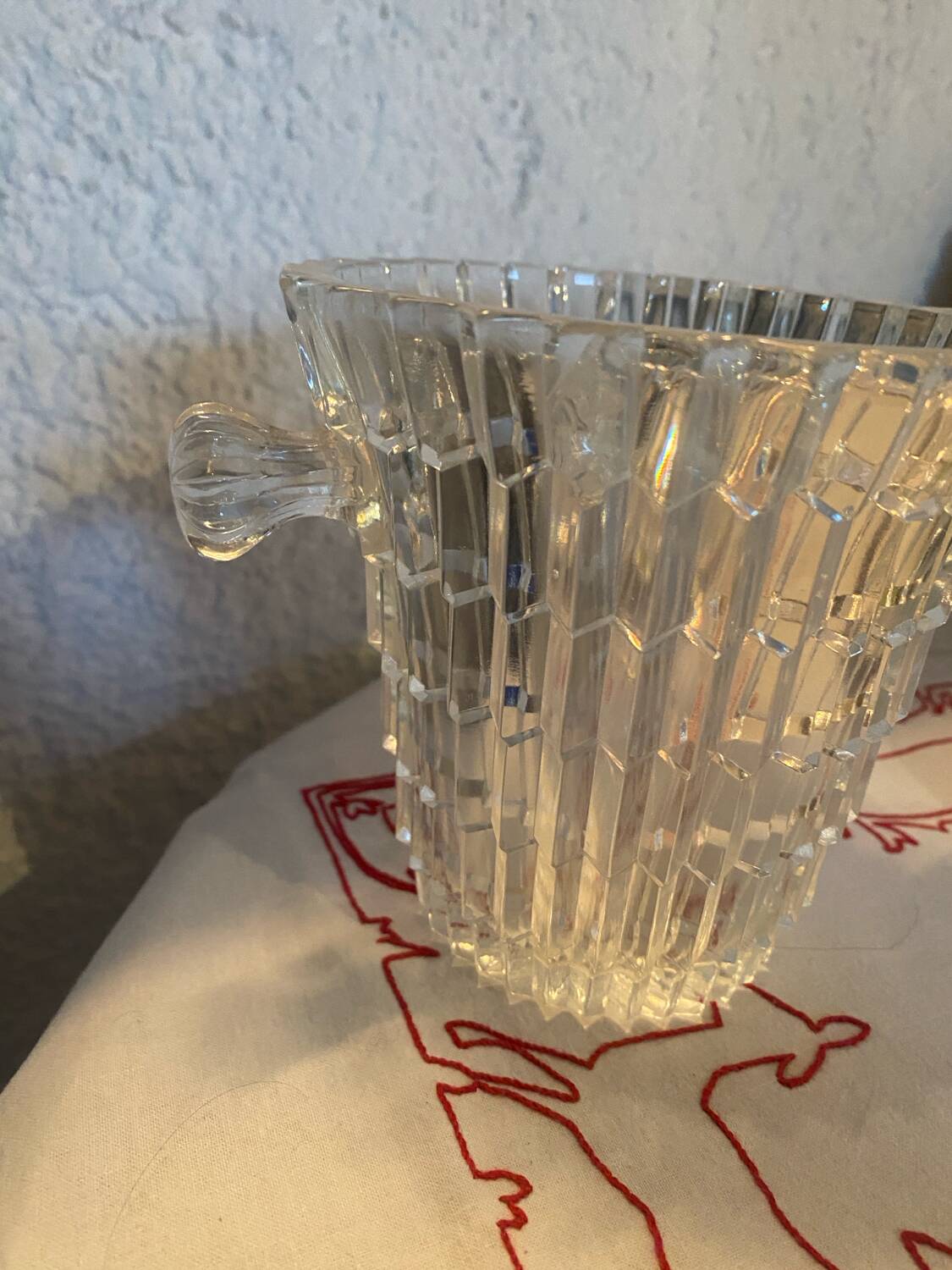 Antique molded glass ice bucket