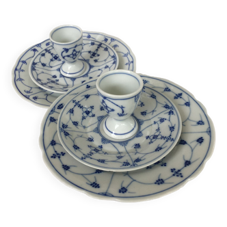 Breakfast coquetiers and porcelain plates
