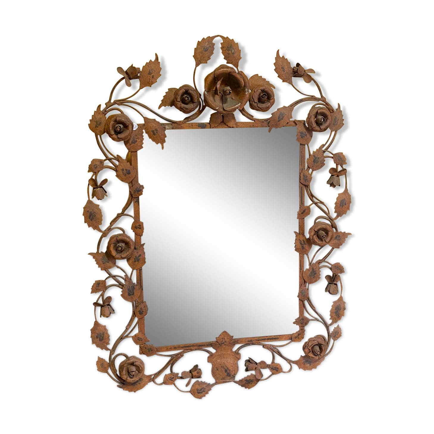Iron mirror floral decoration 57x80cm