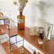 Vintage wooden string shelves