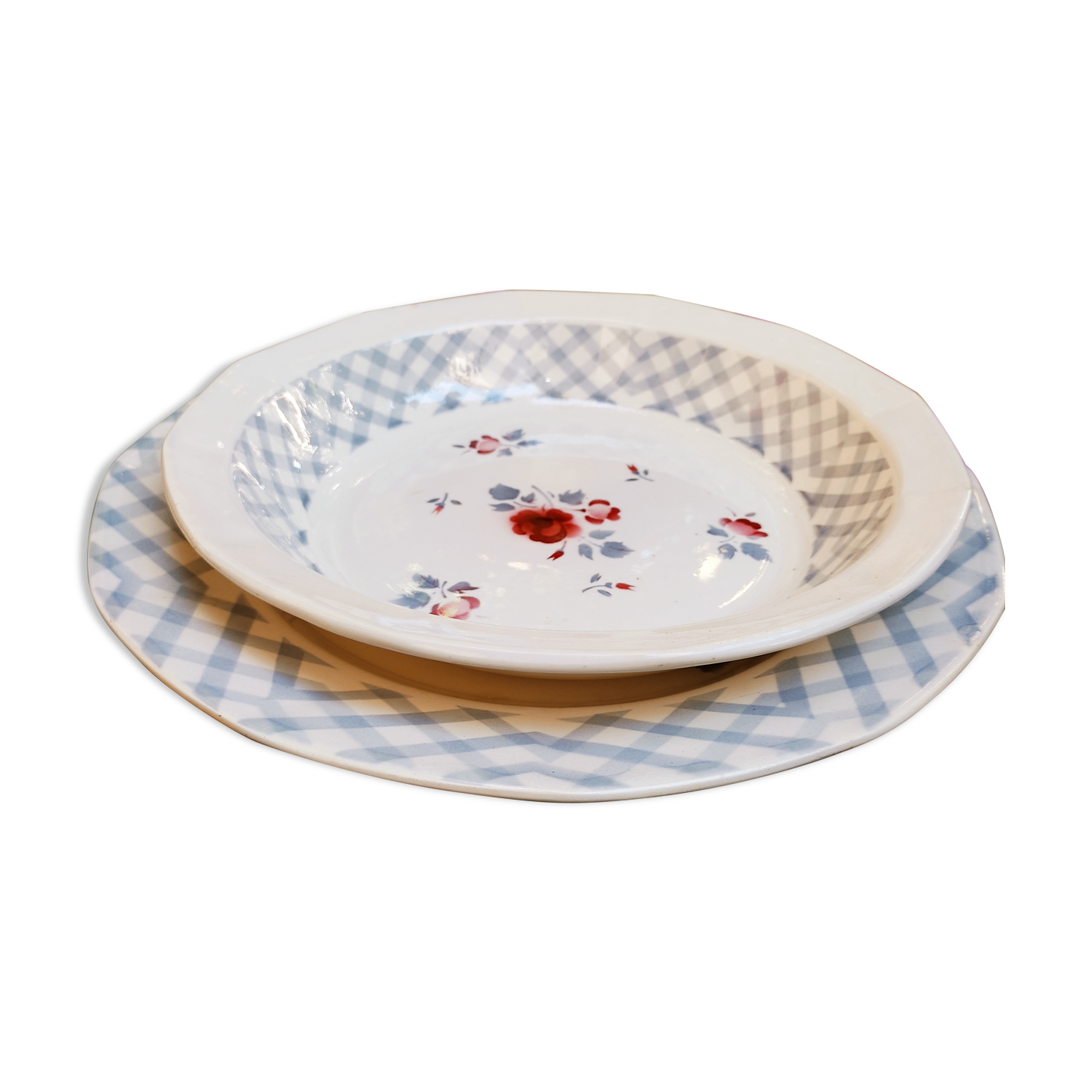 Duo of dishes Digoin Sarreguemines Bastia