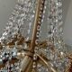Lustre cascade en bronze et pampilles de cristal
