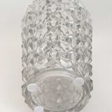 Vase en verre pressé moulé années 60 Hauteur 30 cm