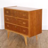 Chest of drawers in teak and oak 1960