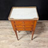 Pair of Louis XVI Style Bedside Tables in Cherry Wood