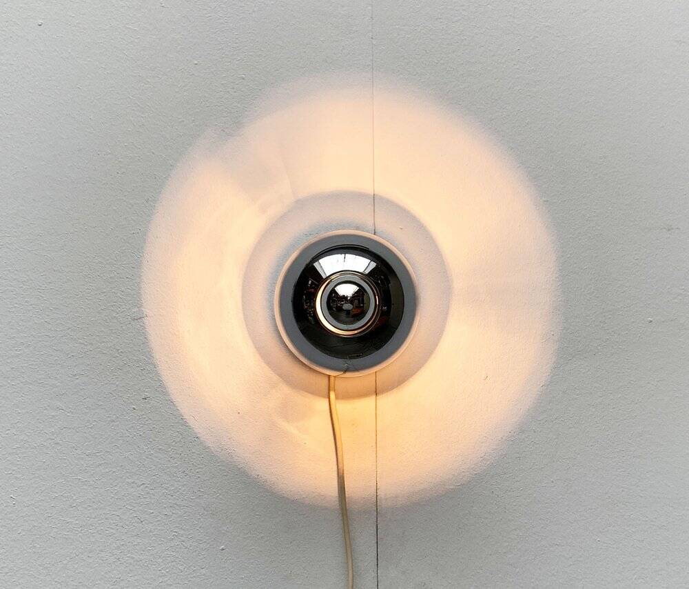 Chrome mushroom table or wall lamp in German mid-century space style by Klaus Hempel for Kaiser Leuchten, 1970s.