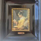 Limoges art enamels representing the Reader