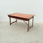 Scandinavian style desk in teak and brass, 1950.