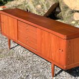 Long teak sideboard by Bramin, Made in Denmark