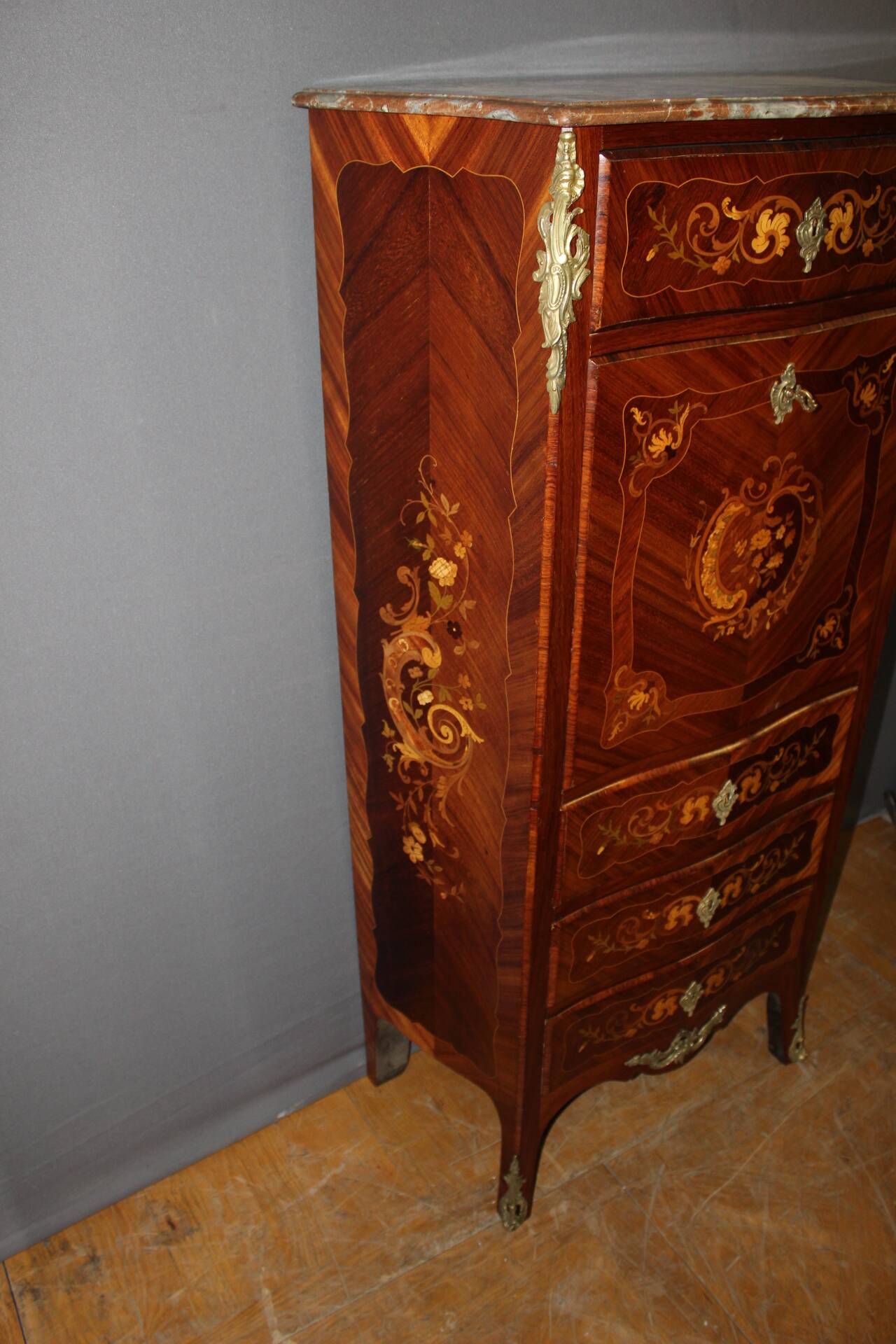 Louis XV style secretary stamped A. Monin, late 19th century