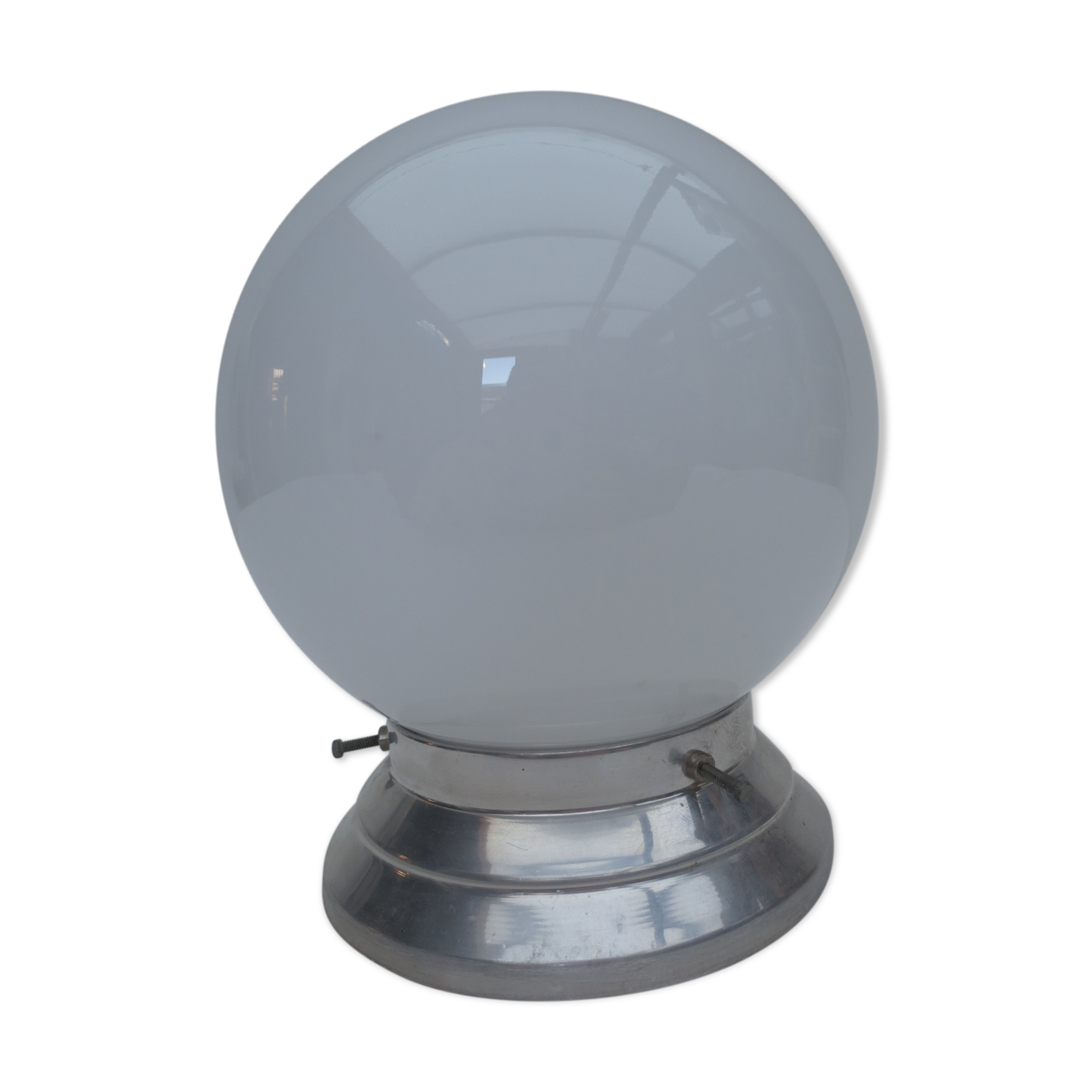 Old wall or ceiling wall lamp, white opal globe