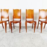 Set of 4 wood dining chairs by Philippe Starck 1989