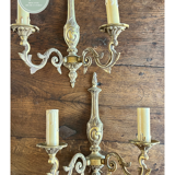 Paire d’appliques double feu anciennes en bronze- art nouveau