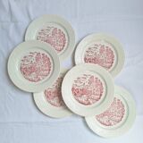 Vintage pink/red dinner plates