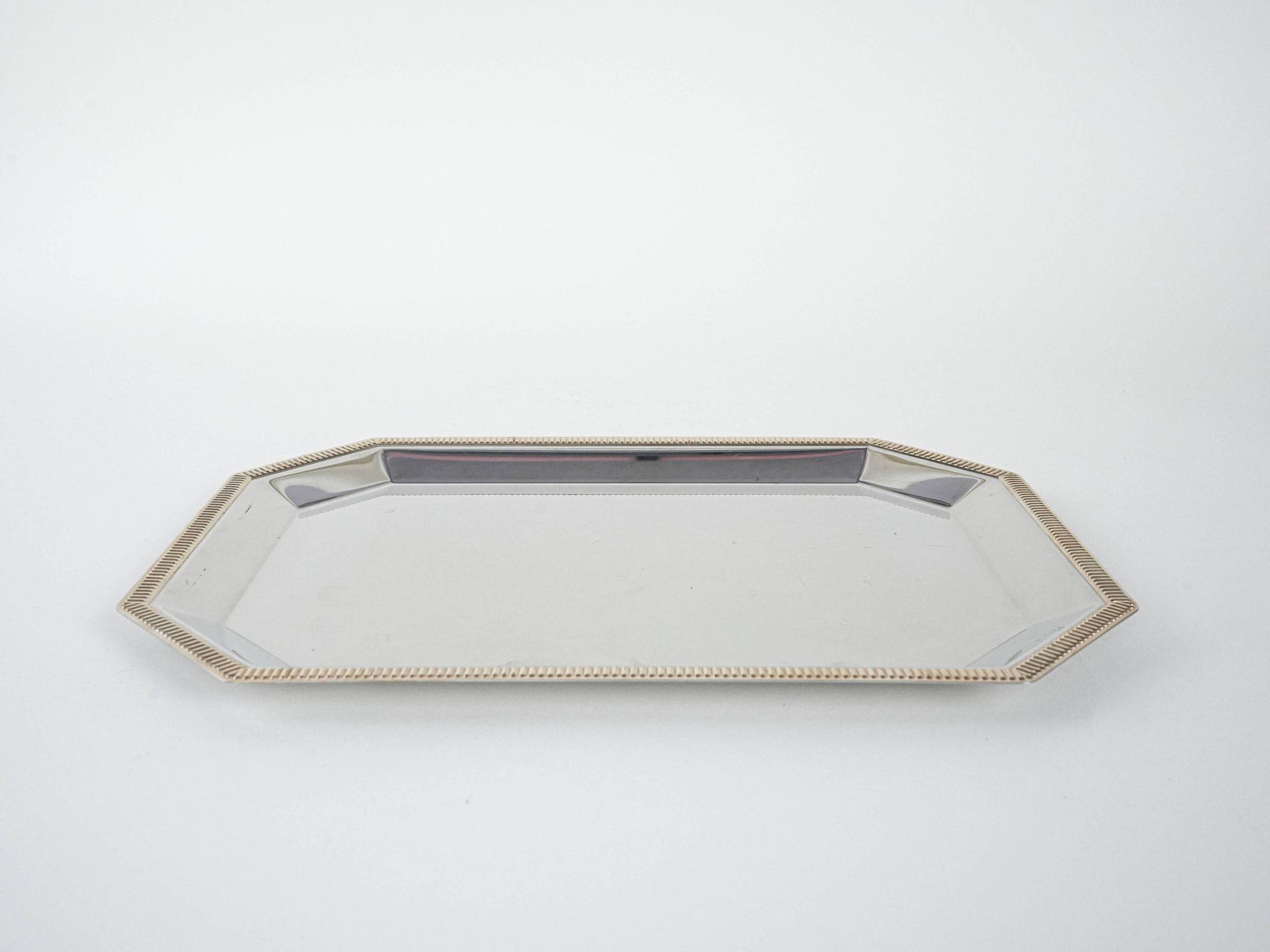 Stainless steel tray, Italian design, 1970s, made in Italy