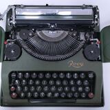 Rooy portable typewriter 1950s khaki metal