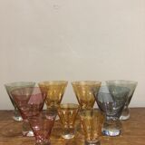 Lot of iridescent glasses from the 1950s