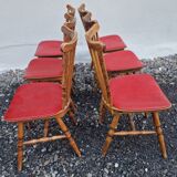 Set of 6 Baumann chairs in turned wood