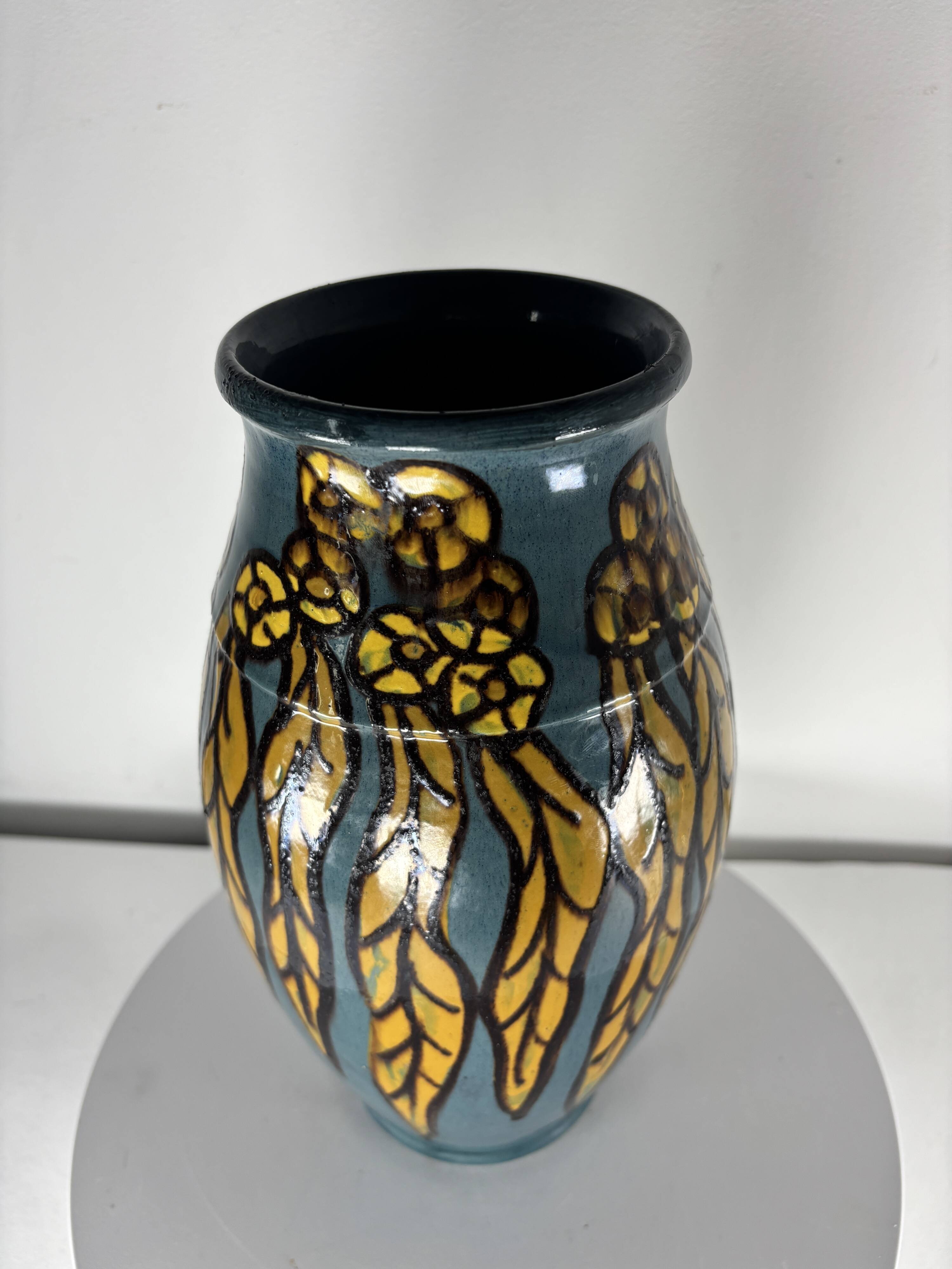 Art Deco ceramic vase, France, Emile Simonod, SISPA, 1930