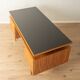 1960s walnut veneer desk with drawers and cabinet