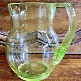Ancien gros pichet carafe pot broc à eau en ouraline