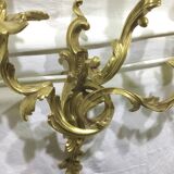 Pair of sconces Bronze 3 lights Louis XV
