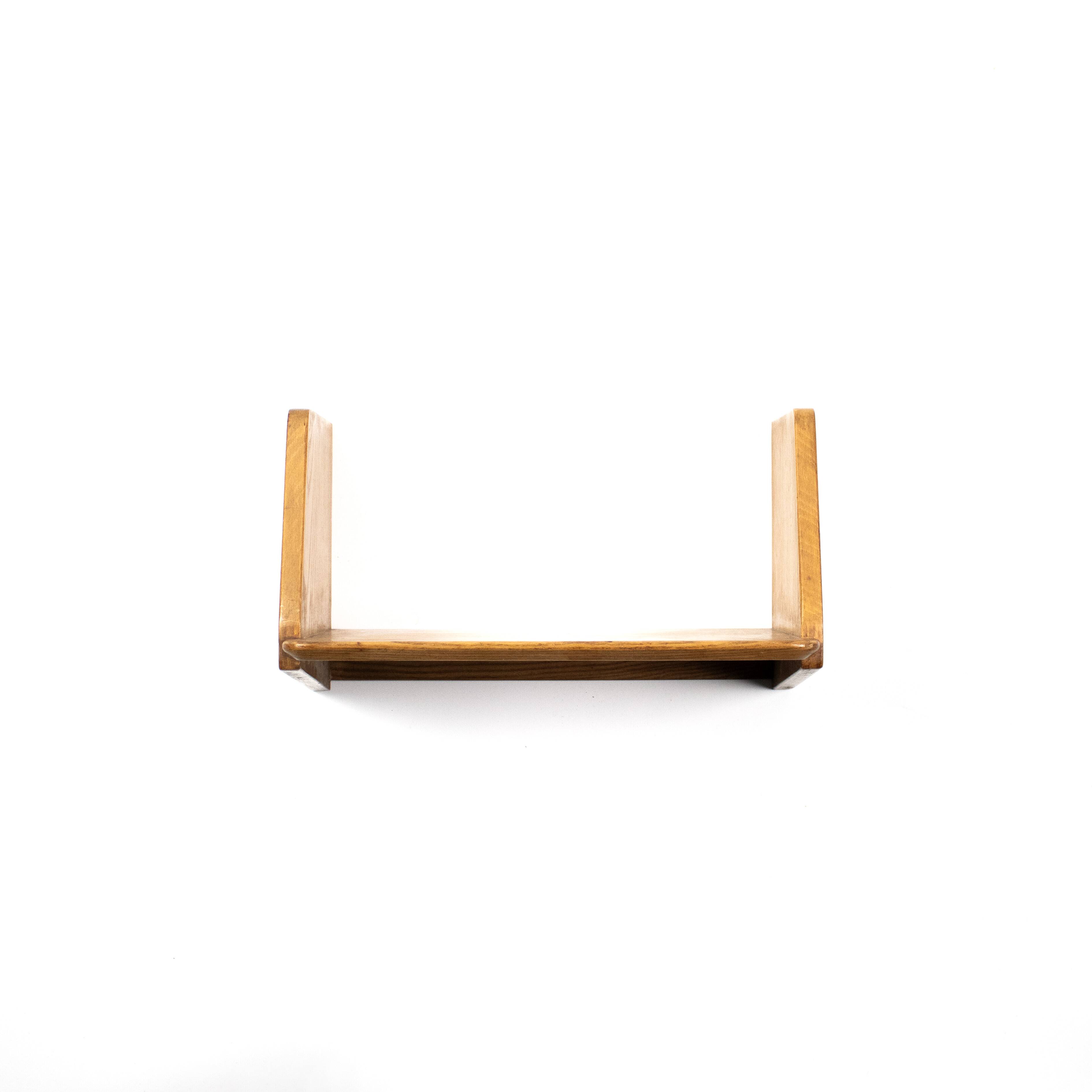 Set of 5 oak wall shelves Marcel Gascoin 50s reconstruction