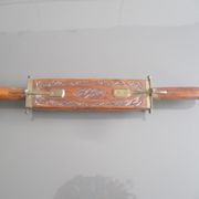 Carved kitchen knife and fork from India
