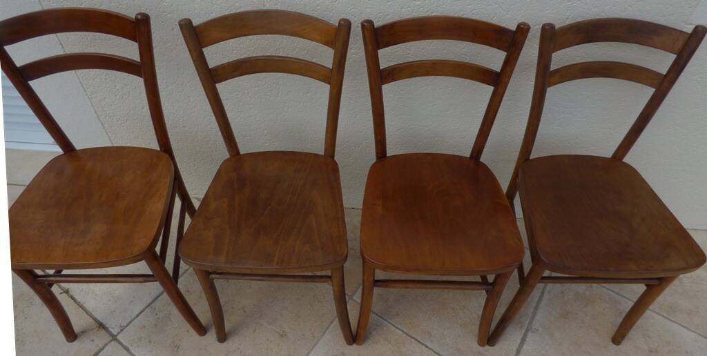 4 Lutherrma brand bistro chairs in their patinas – Very good condition