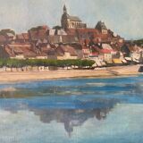Signed village landscape