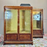 Pair of Louis XVI Style Marquetry Display Cabinets, 19th Century