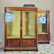 Pair of Louis XVI Style Marquetry Display Cabinets, 19th Century